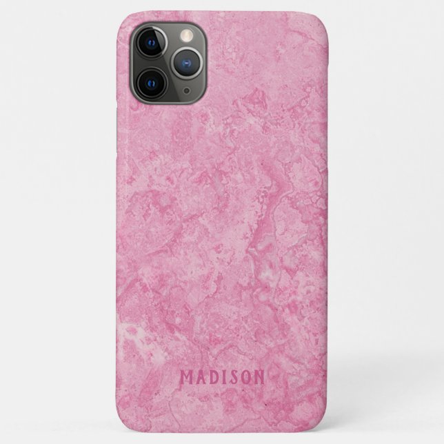 Custom name Faux Pink Marble phone cases (Back)