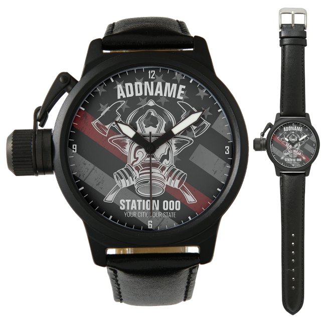 Custom NAME Firefighter Fire Department Station Watch (Creator Uploaded)