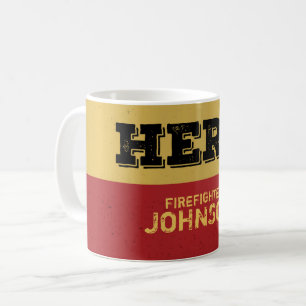 Custom Name, Firefighter Hero Coffee Mug