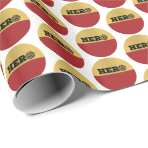 Custom Name, Firefighter Hero Wrapping Paper