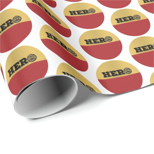 Custom Name, Firefighter Hero Wrapping Paper (Roll Corner)