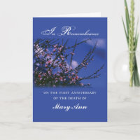 Custom Name First Remembrance Anniversary of Death