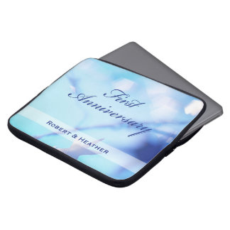 Custom Name, First Wedding Anniversary Sparkle Laptop Sleeve