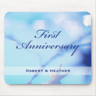 Custom Name, First Wedding Anniversary Sparkle Mouse Mat