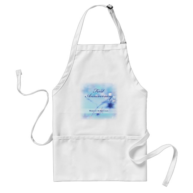 Custom Name, First Wedding Anniversary Sparkle Standard Apron (Front)