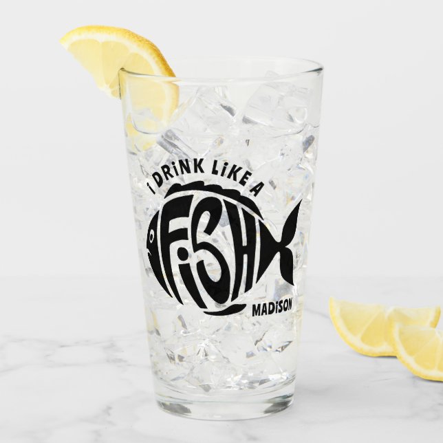 Custom Name Fish Glass (Front Ice)