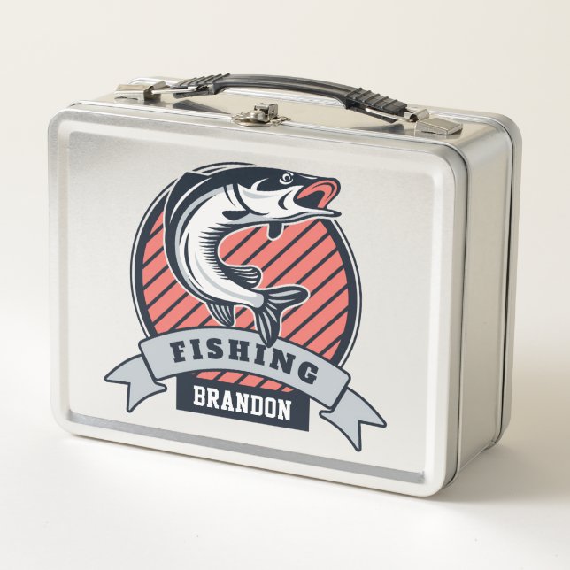 Custom name Fishing Logo lunch boxes (Front)