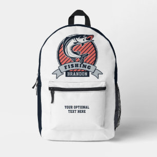 Custom Name FISHING Printed Backpack