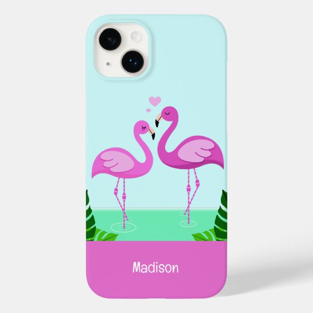 Custom Name Flamingo Love Case-Mate iPhone Case (Back)