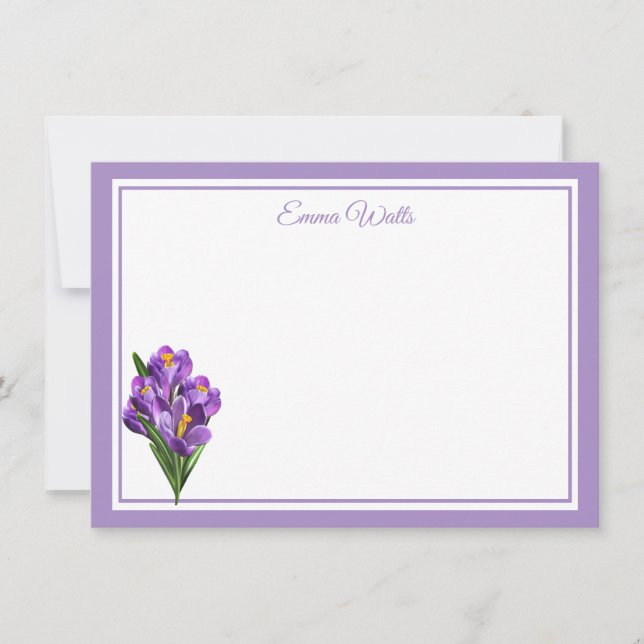 Custom Name Flat Note Card (Front)