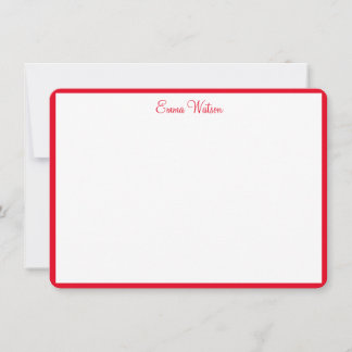 Custom Name Flat Note Card