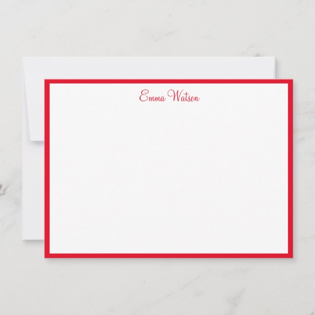 Custom Name Flat Note Card (Front)