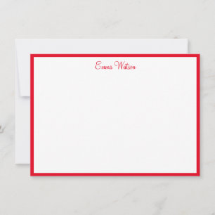 Custom Name Flat Note Card