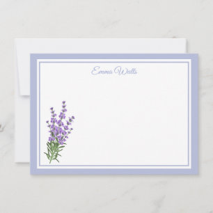 Custom Name Flat Note Card-Lavender Card