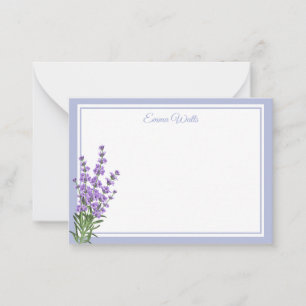 Custom Name Flat Note Card-Lavender Card