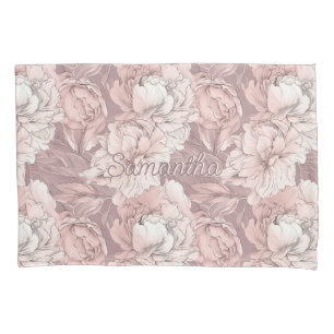 Custom Name Floral Pattern Pillowcase