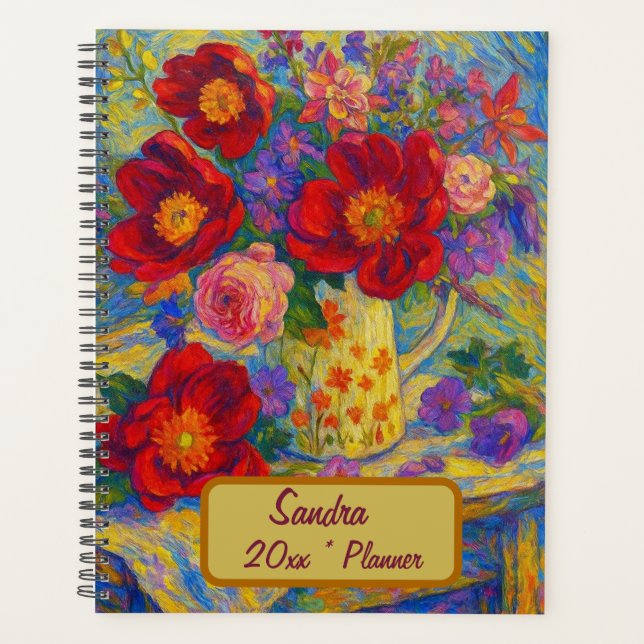 Custom Name  Floral Planner (Front)