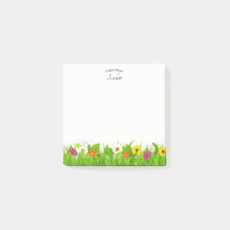 Custom Name Floral Post-it Notes