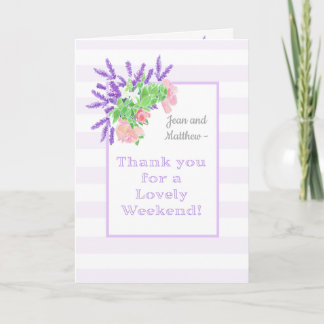 Custom Name Floral Thank You for Weekend Card