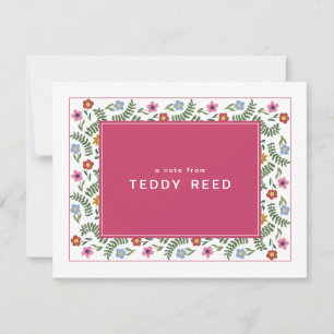 Custom Name Florals Foliage Card