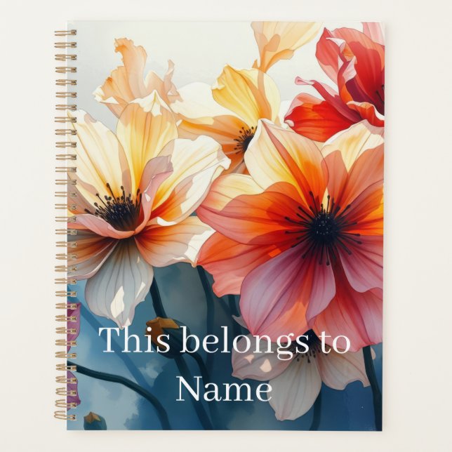 Custom Name Flower Planner (Front)