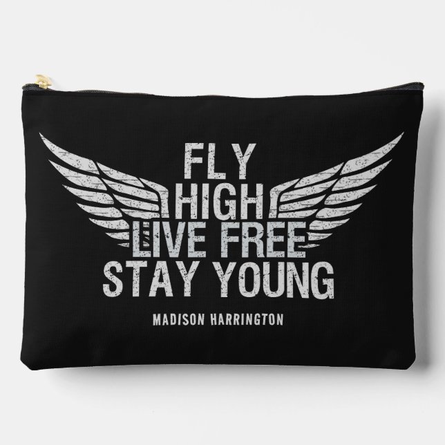 Custom Name Fly High Accessory Pouch (Front)
