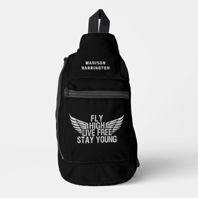 Custom Name Fly High Sling Bag (Front)