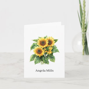 Custom Name Folded Note Card