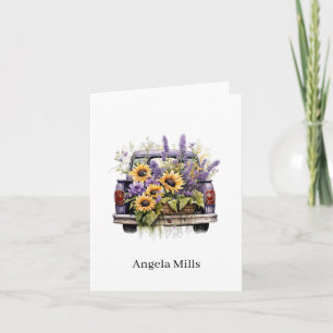 Custom Name Folded Note Card