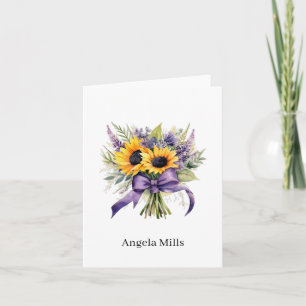 Custom Name Folded Note Card