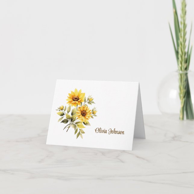 Custom Name Folded Note Cards (Front)
