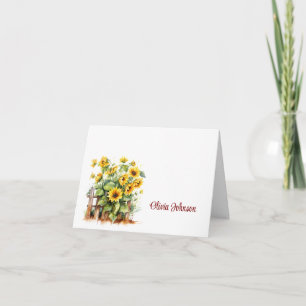 Custom Name Folded Note Cards