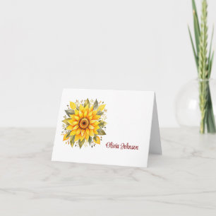 Custom Name Folded Note Cards