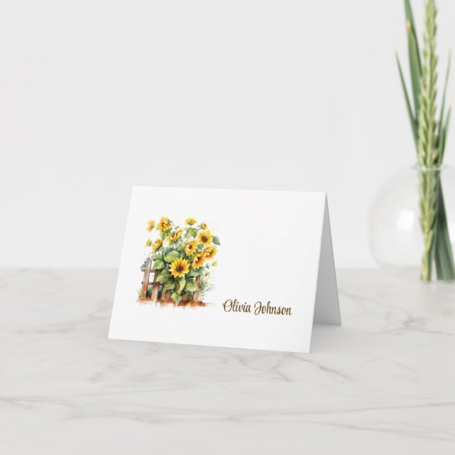 Custom Name Folded Note Cards (Front)