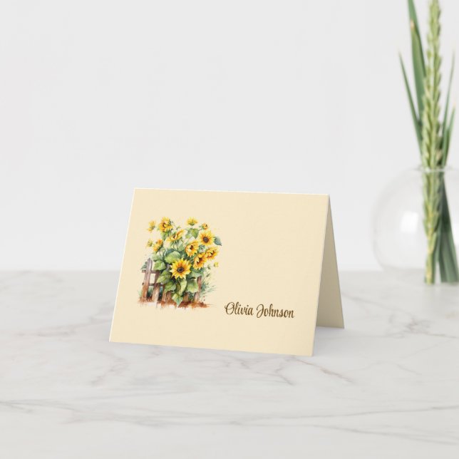 Custom Name Folded Note Cards (Front)