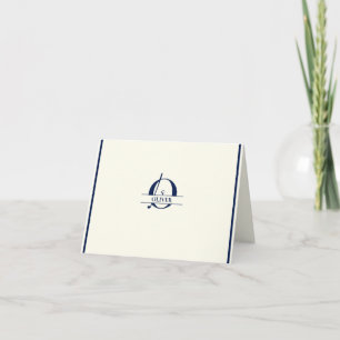 Custom Name Folded Note Cards Golf 