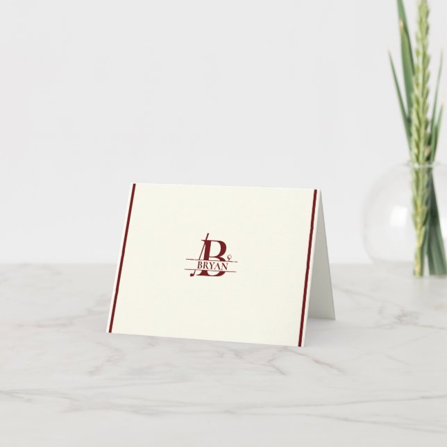Custom Name Folded Note Cards Golf  (Front)