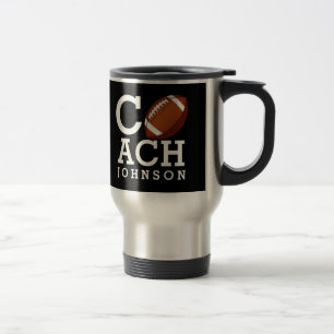Custom Name Football Coach Travel Mug