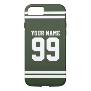 Custom name football jersey number athletic stripe Case-Mate iPhone case