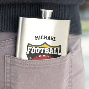 Custom name Football Logo flask