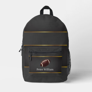 Custom Name Football Lover High School Labels Printed Backpack