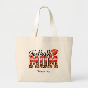 Custom Name Football Mum Mother's Day Large Tote Bag