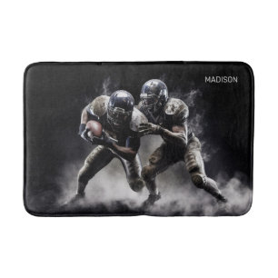 Custom Name Football Players Illustration Bath Mat