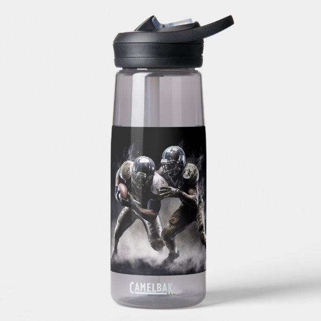 Custom Name Football Players Illustration Water Bottle (Left)