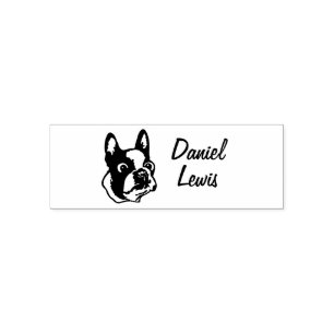 Custom Name for clothing with dog photo Self-inking Stamp