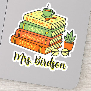 Custom Name for Teachers & Students Cute Books
