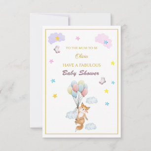 Custom Name Fox floating balloons Baby Shower