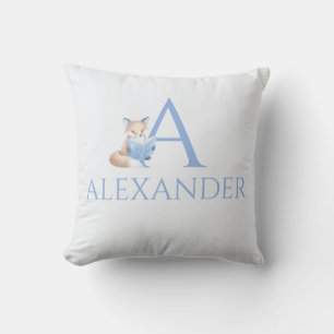 Custom Name Fox reading a book Nursery art Cushion
