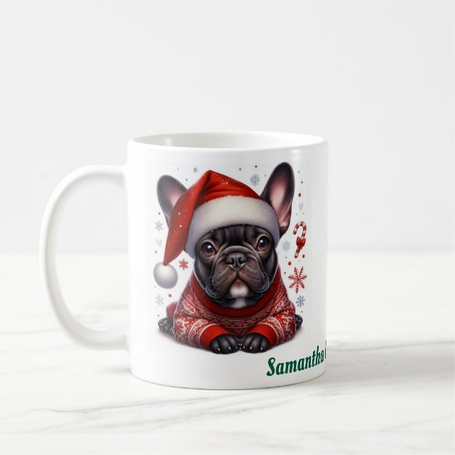  Custom name, French bulldog  Coffee Mug (Left)