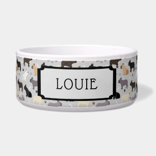 Custom Name French Bulldog Pattern Grey